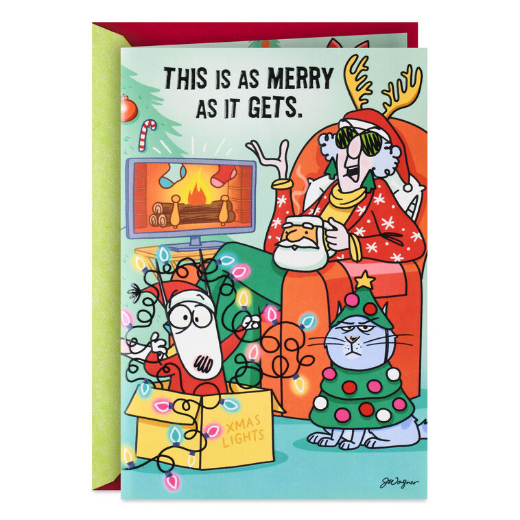 Maxine™ As Merry as it Gets Funny Christmas Card With Sound and Light