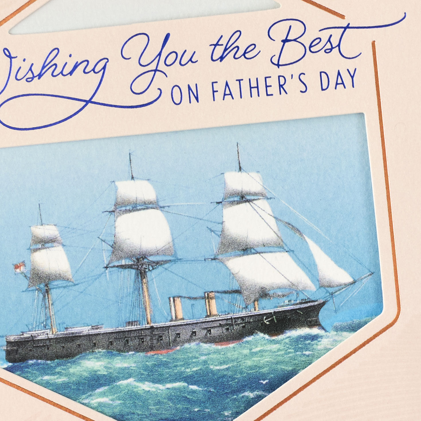Ship in Octagonal Frame Father's Day Card Card Cover Detail image number 5