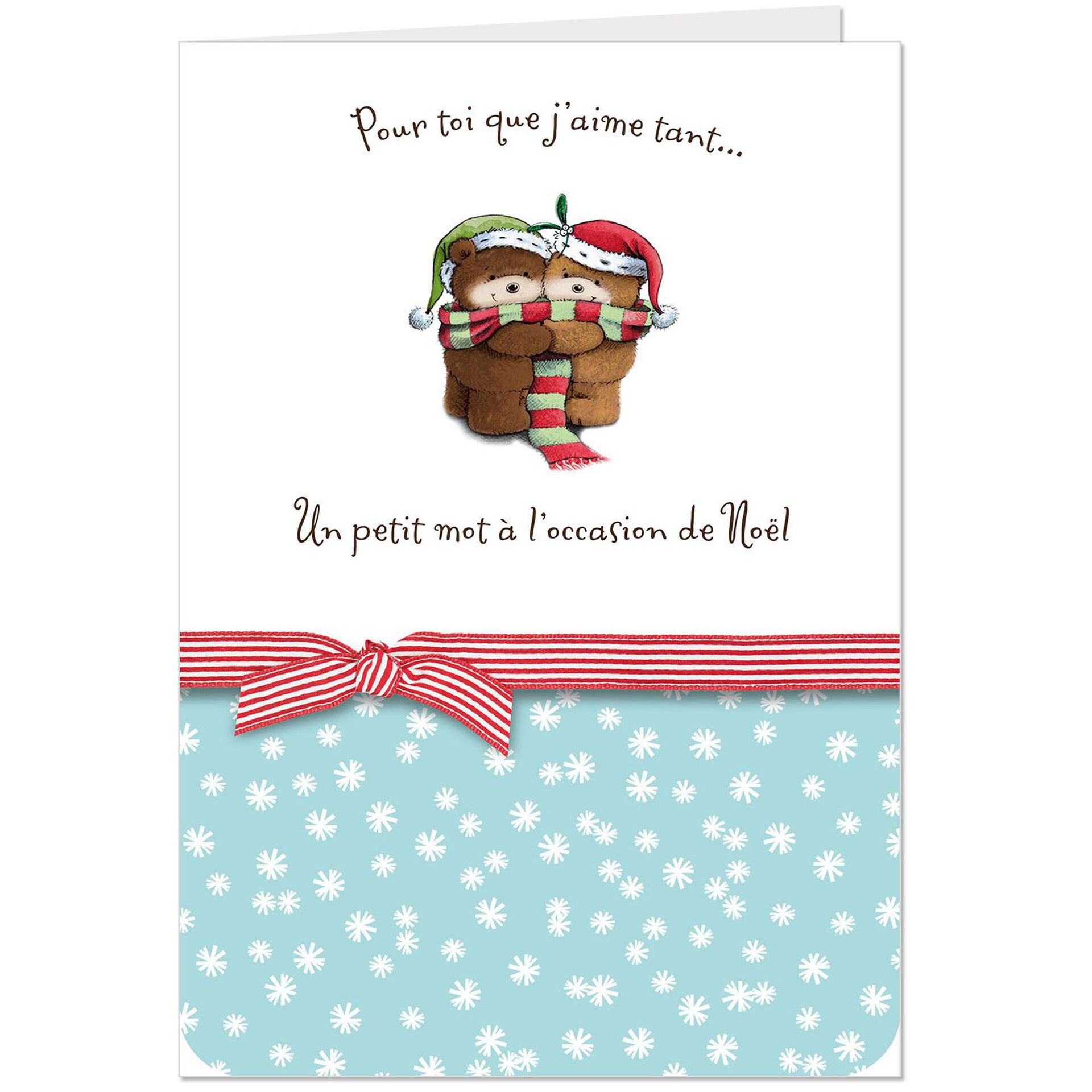 Bear Hugs French Language Romantic Christmas Card Greeting Cards Hallmark