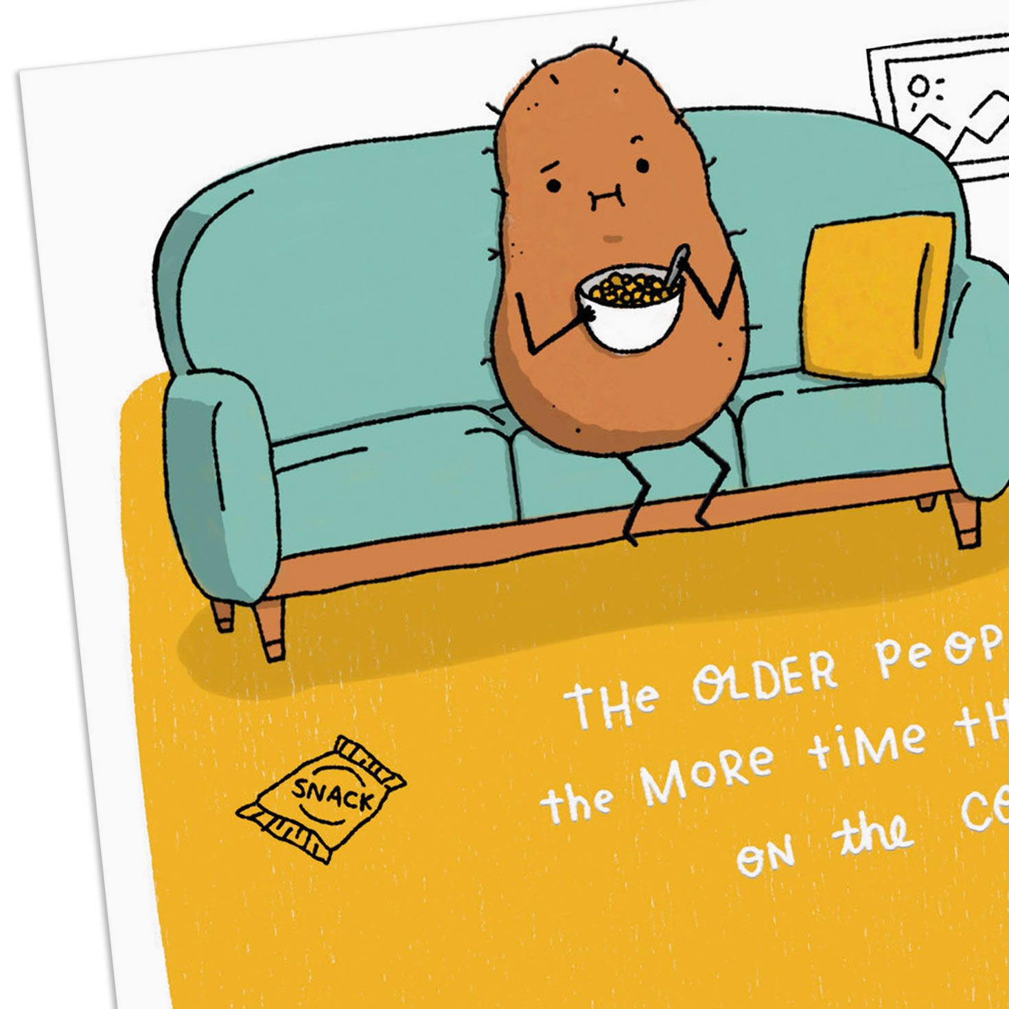 Couch Potato Getting Older Funny Birthday Card Card Front Detail image number 4