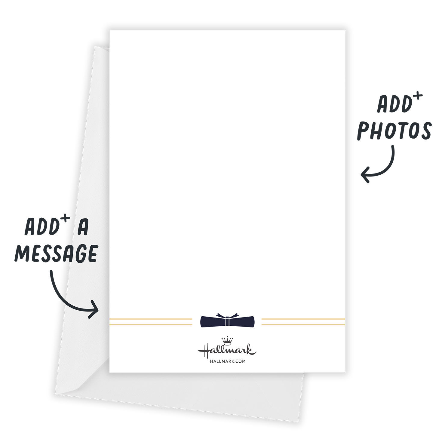 Initial & Diploma in Border Grad Party Invitation Card back indicating personalization image number 3