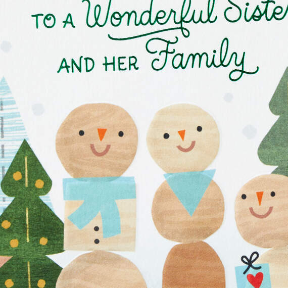You Make the World Happy Christmas Card for Sister and Her Family, , large image number 4