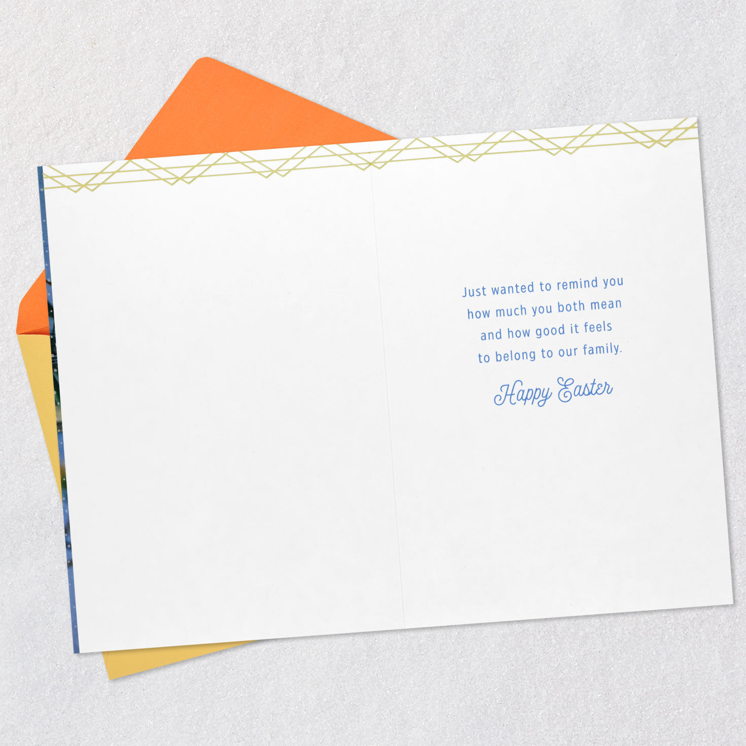 Spring Flowers on Blue Easter Card for Parents Open card with envelope image number 3