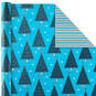 Elegant Blues 4-Pack Blue and Gold Reversible Wrapping Paper, 150 sq. ft., , large image number 5