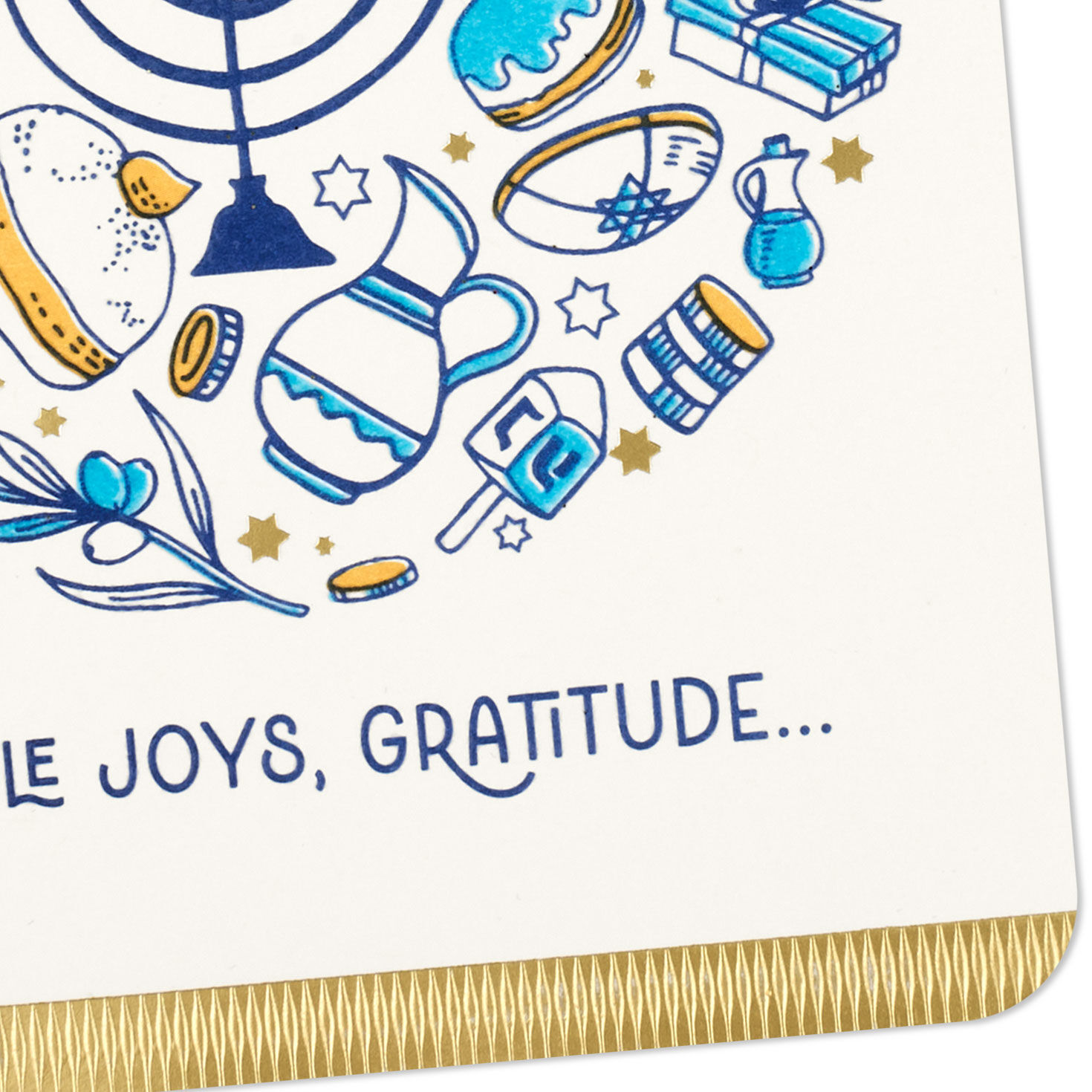 Festival of Lights Icons Happy Hanukkah Card Card Front Detail image number 5