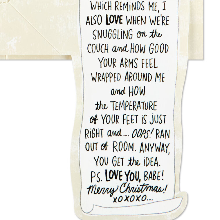 Pop-Up Love Reminder List Funny Christmas Card for Husband Sentiment detail image number 4