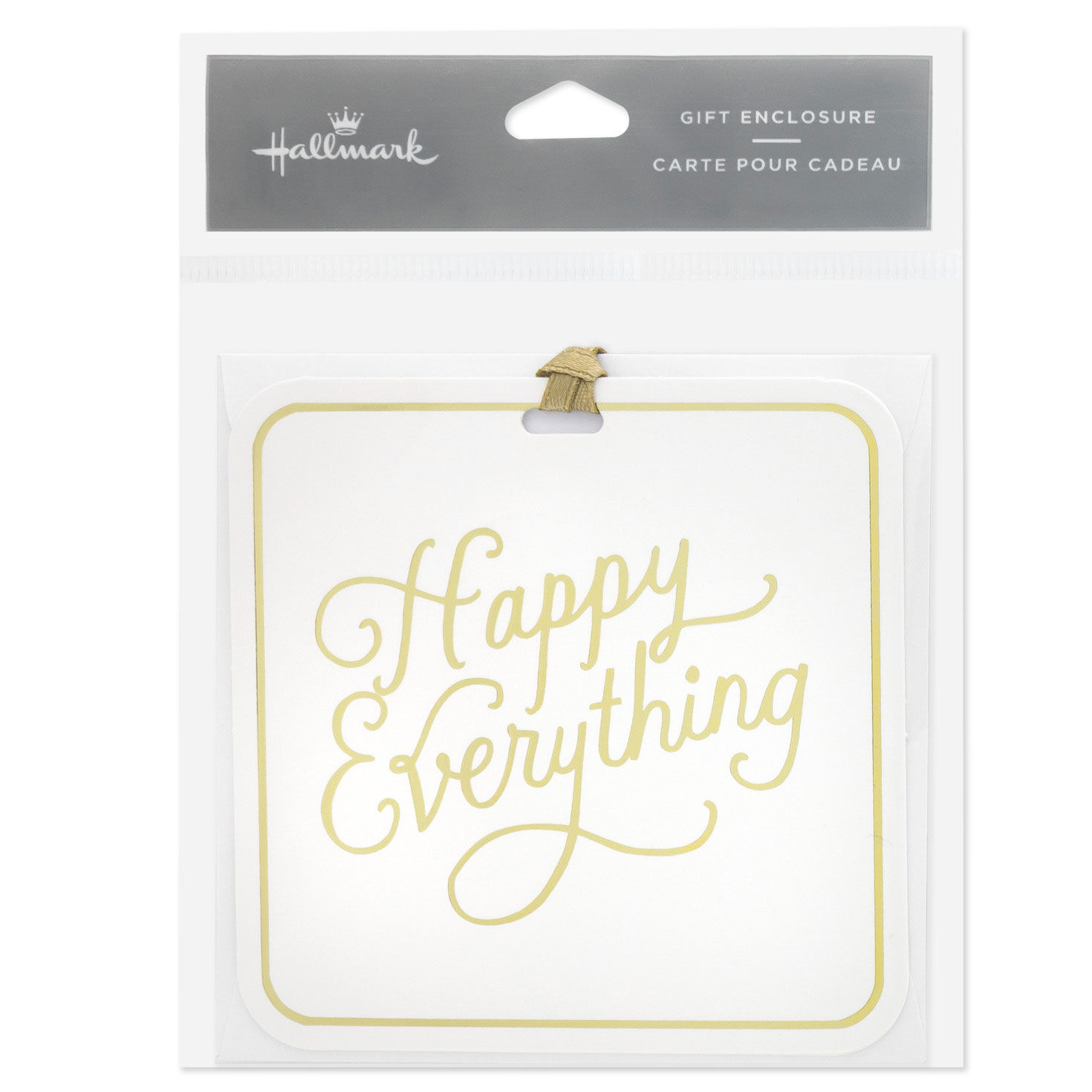 Square White Gift Tag With Gold Ribbon Tie package front image number 6