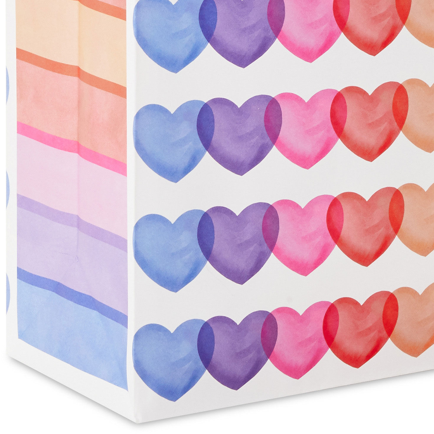 15.5" Rainbow Hearts Extra-Large Valentine's Day Gift Bag With Tissue Paper, , large image number 5