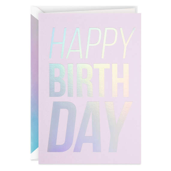 Silver Laser Foil Happy Birthday Card