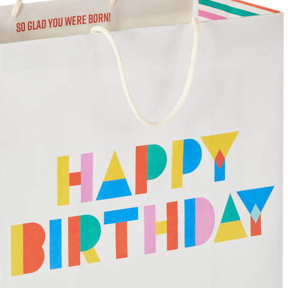 13" Collage Lettering Large Birthday Gift Bag, , large image number 4