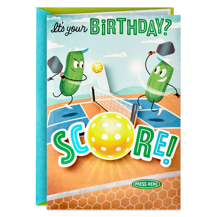 A Dill-ightful Day Pickleball Musical Birthday Card With Motion