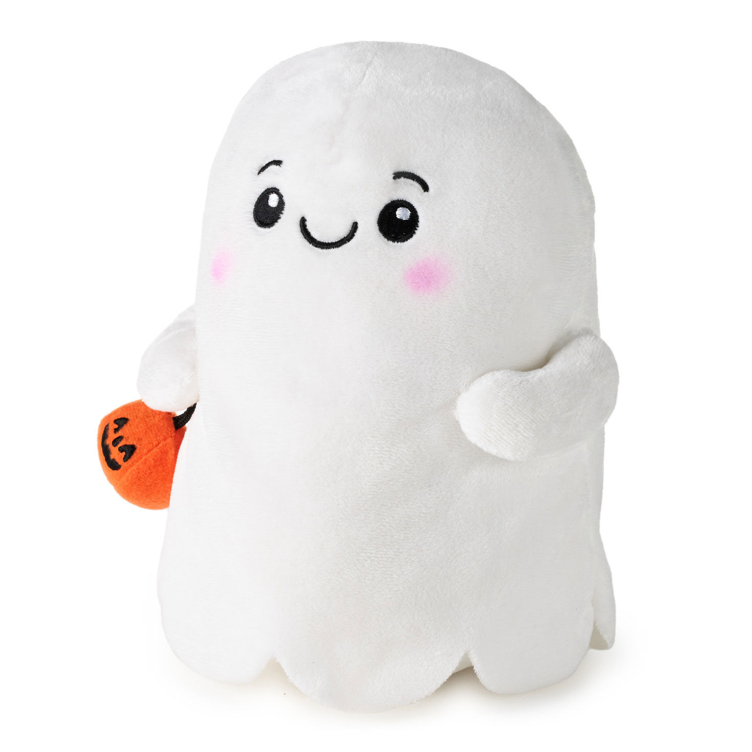 White Ghost Holding Pumpkin Plush side image number 3