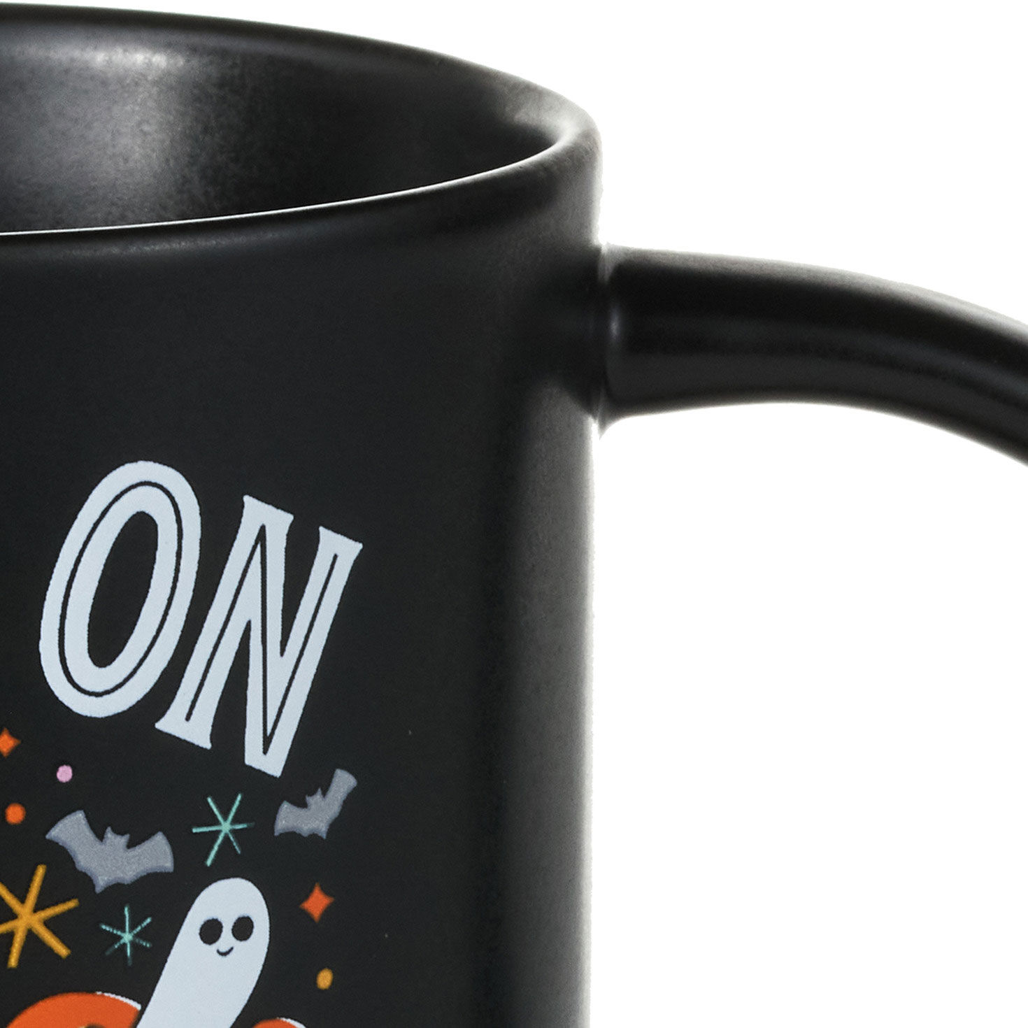 Bring On the Boo Black and Orange Halloween Mug upclose detail image number 4