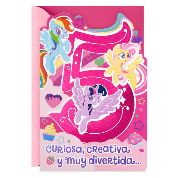 Hasbro® My Little Pony® Spanish-Language 5th Birthday Card With Stickers, , large image number 1