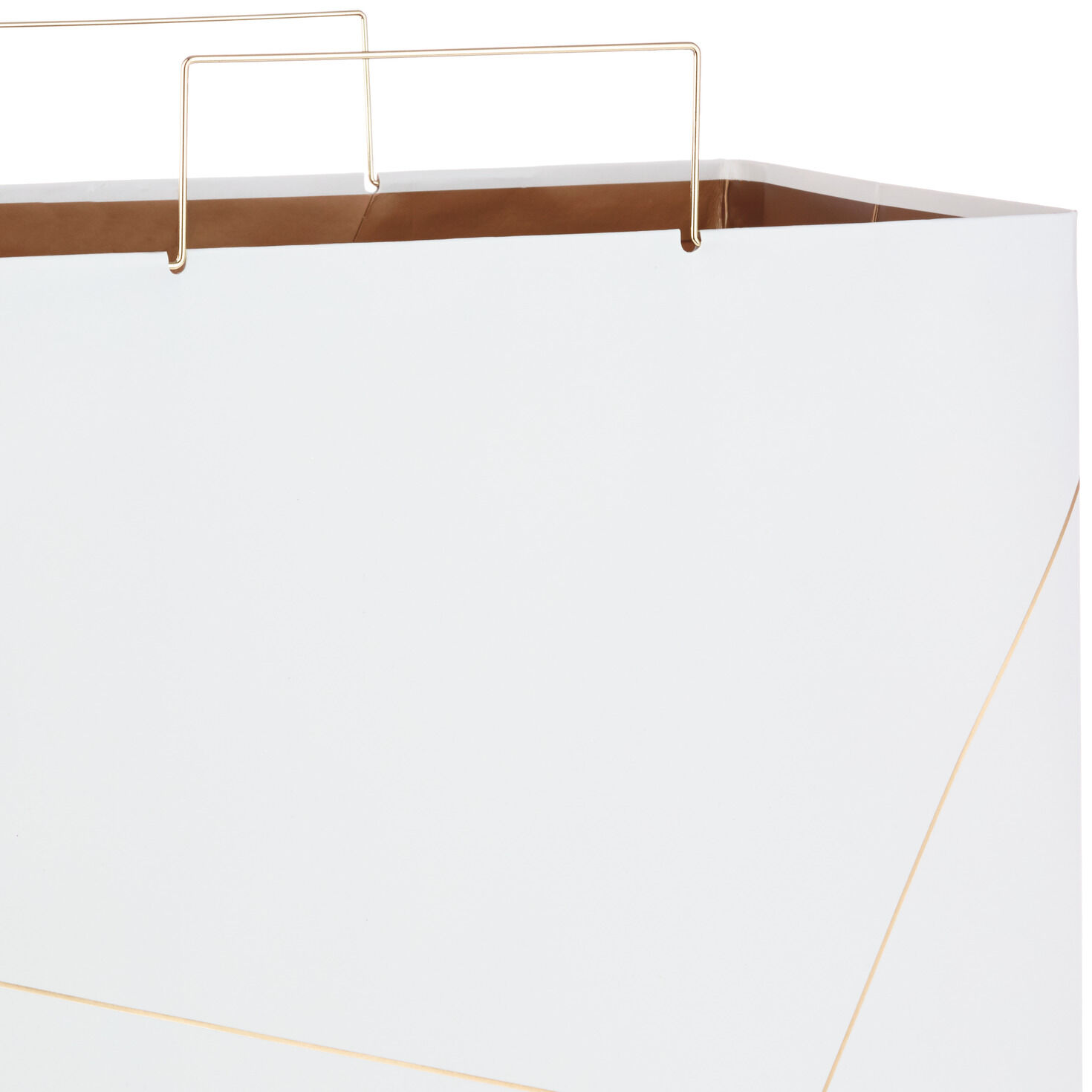 White With Gold Extra-Deep Square Gift Bag, 15", , large image number 4