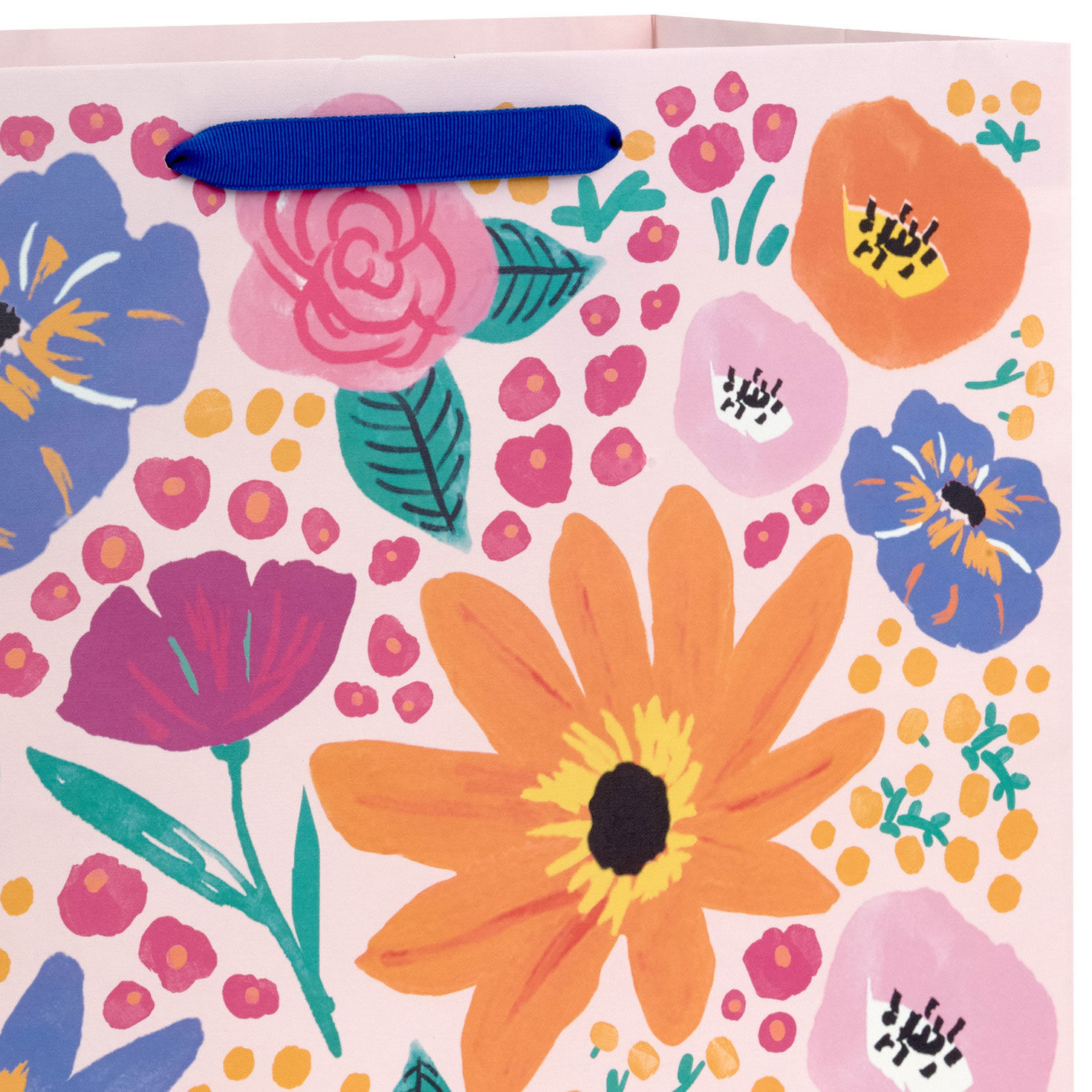 Vibrant Floral Extra-Deep Gift Bag Handle Detail image number 4