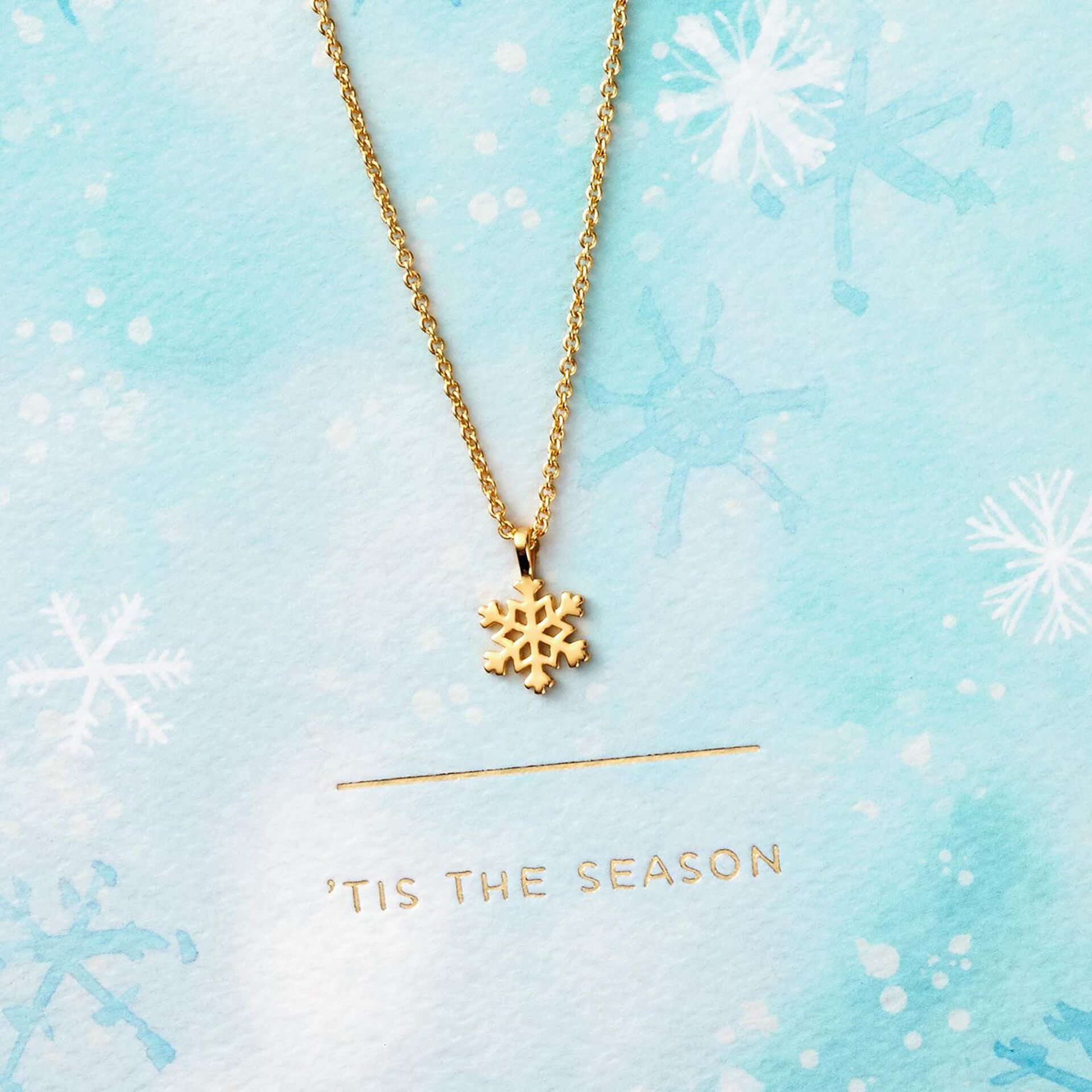 Tis the Season Christmas Card With Snowflake Charm Necklace - Greeting ...