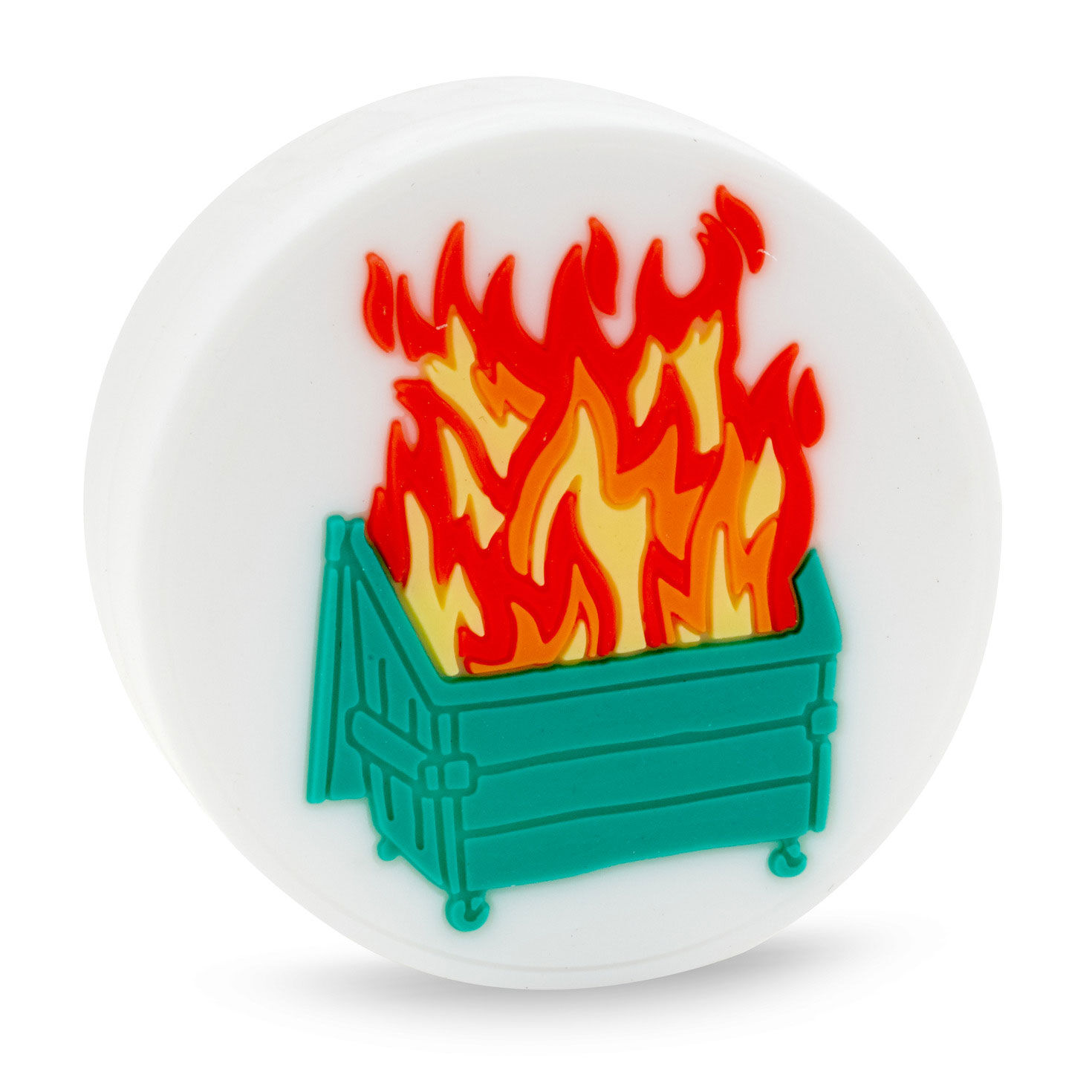 Charmers Dumpster Fire Funny Silicone Charm, 1.75" H