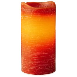 Orange Flameless Pillar Candle, 6", Orange Flameless Pillar Candle, 6", , large