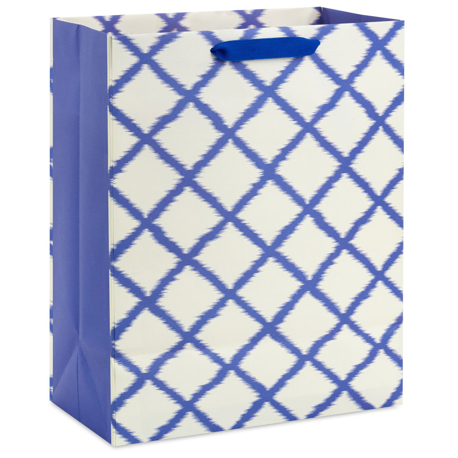 Blue Diamond Pattern Large Gift Bag Back image number 6