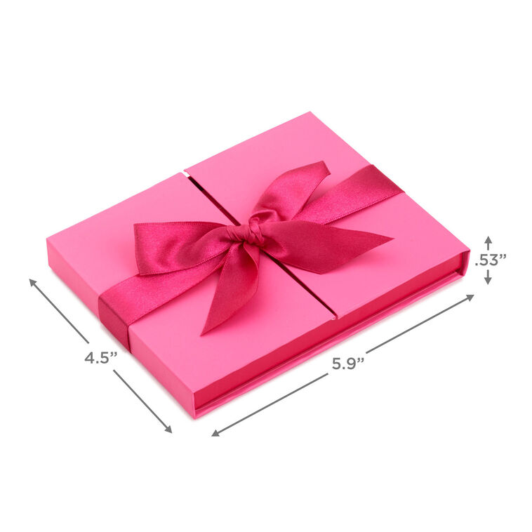 4.5" Pink Gift Card Holder Box With Pink Satin Bow 4.5" Pink Gift Card Holder Box With Pink Satin Bow