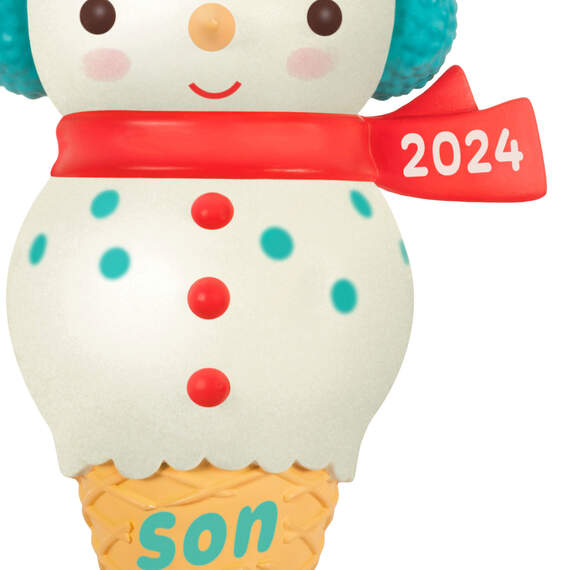 Son Snowman Ice Cream Cone 2024 Ornament, , large image number 5