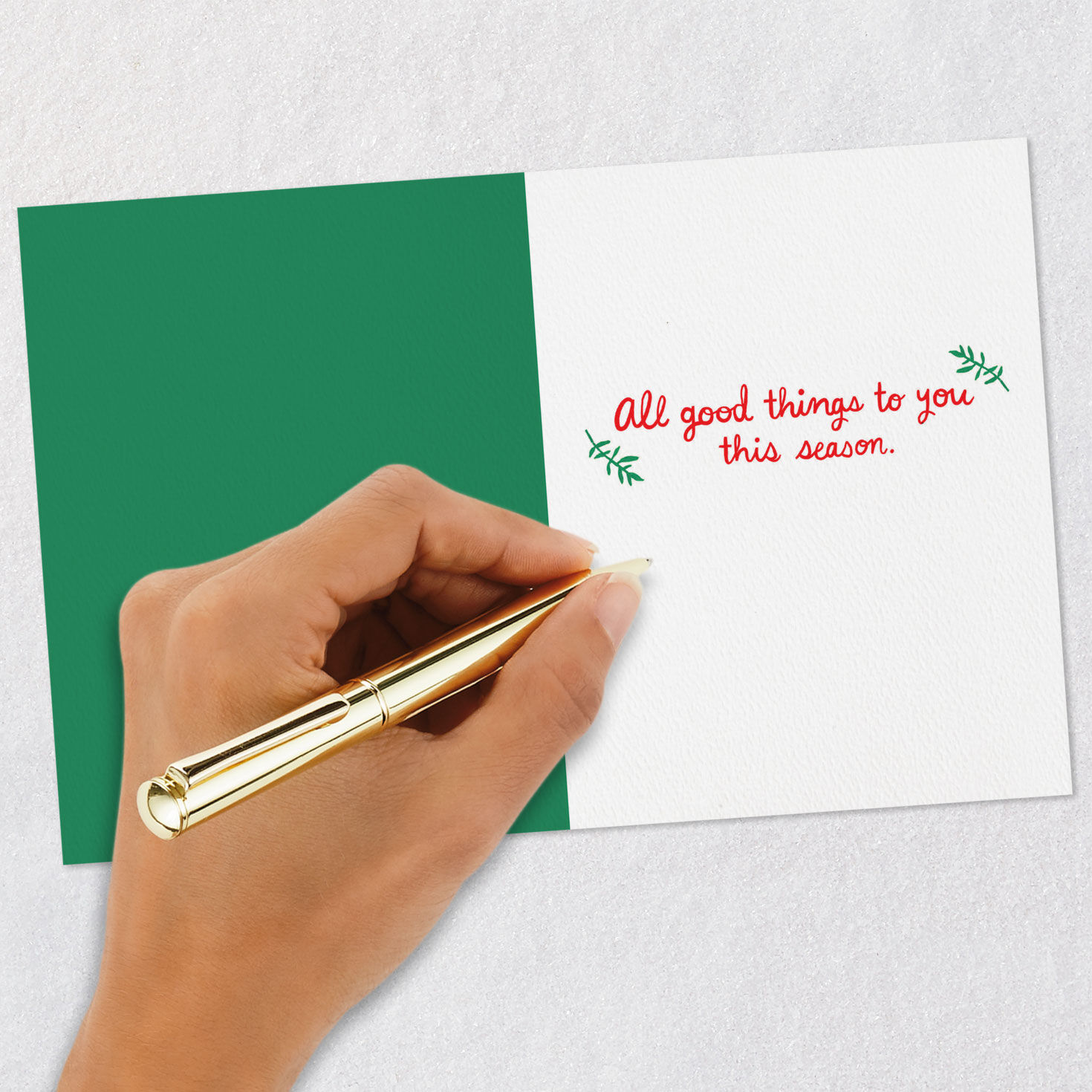 Peace Love Joy Dove and Trees Christmas Card, , large image number 6