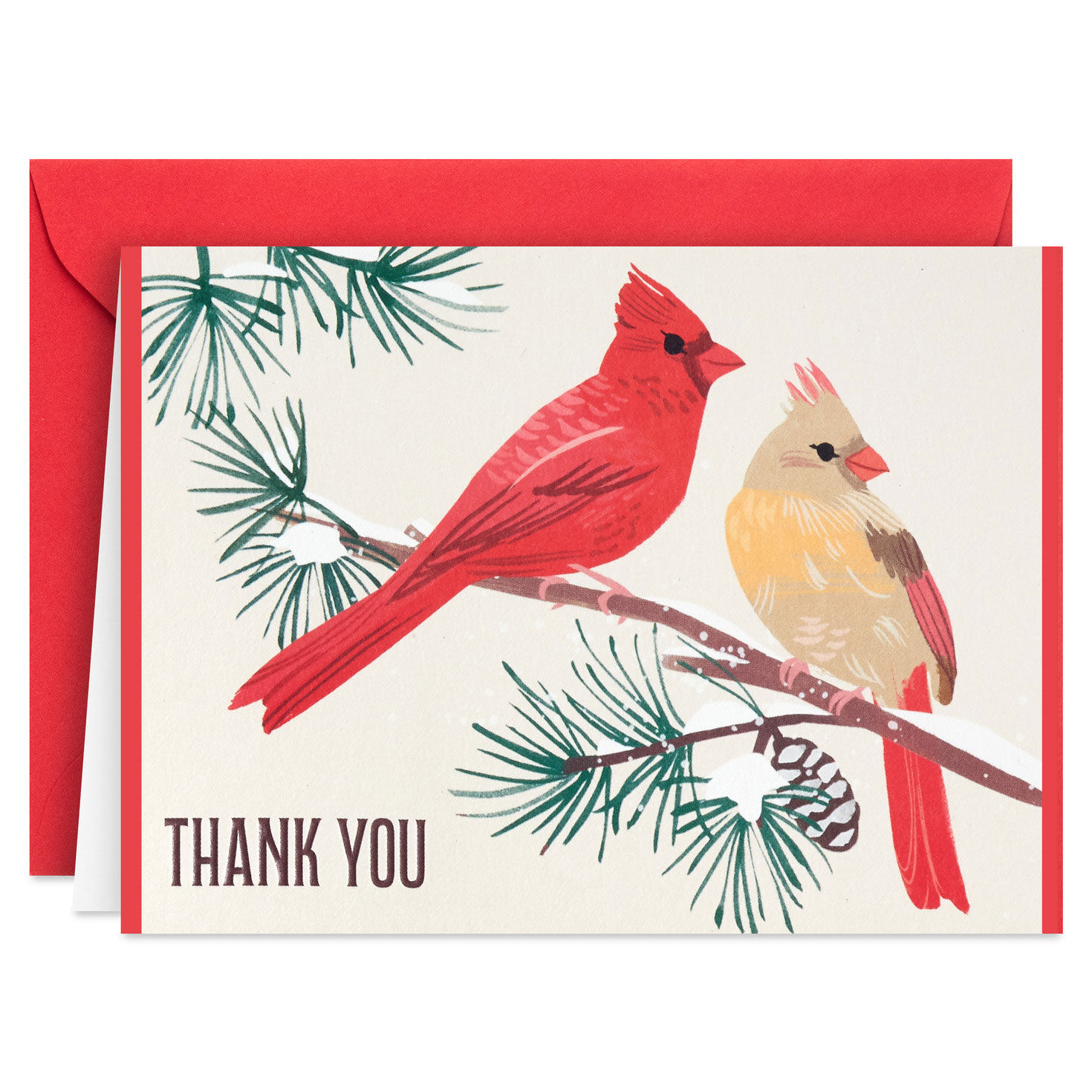 Cardinals in Snow Blank Thank-You Cards, Pack of 20, , large image number 2