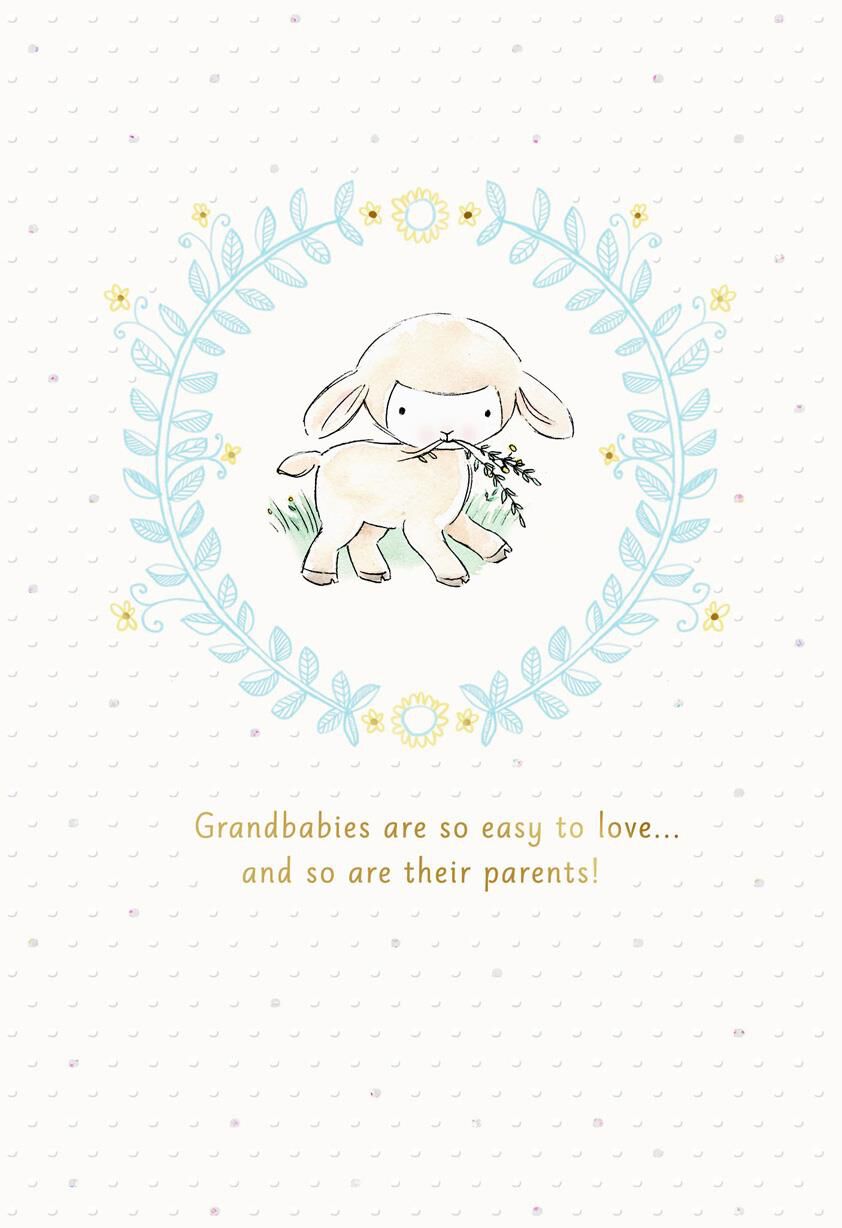 Little Lamb New Baby Card from Grandparents