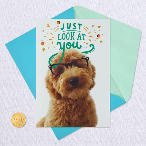 Brainiac Puppy Congratulations Card, , large image number 5