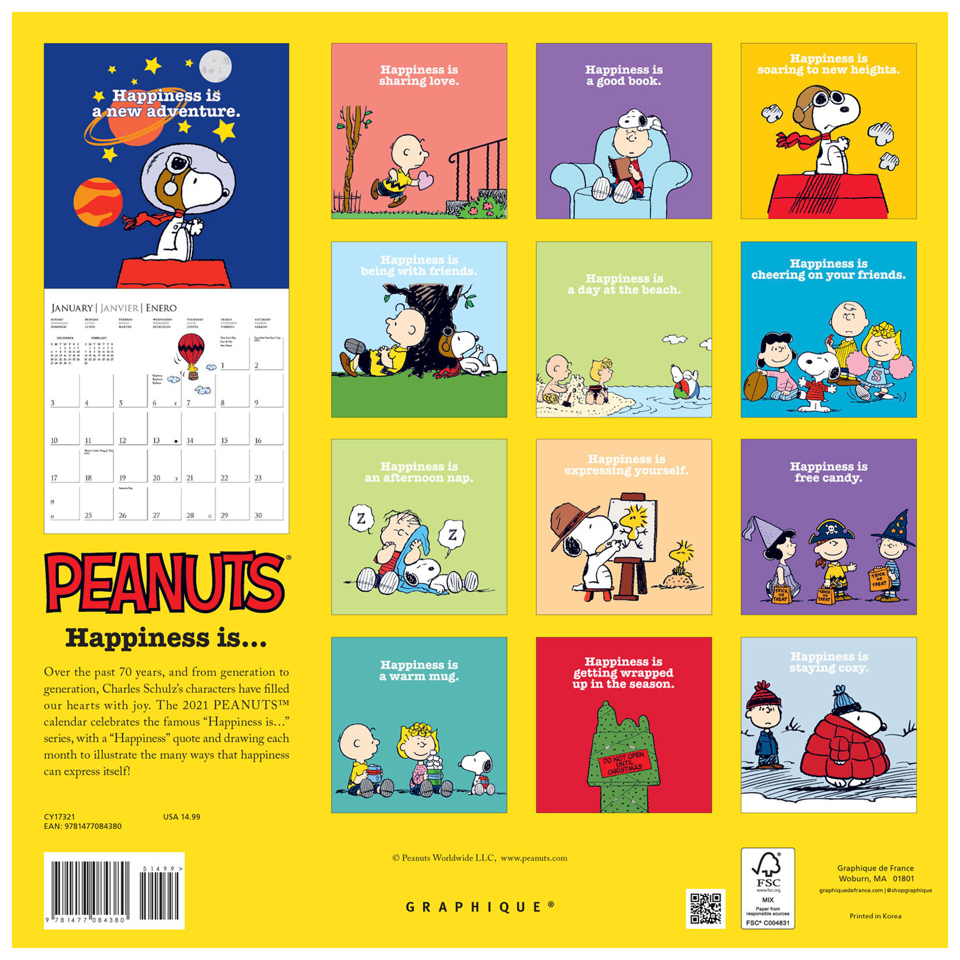 Peanuts Happiness Is 2025 Calendar