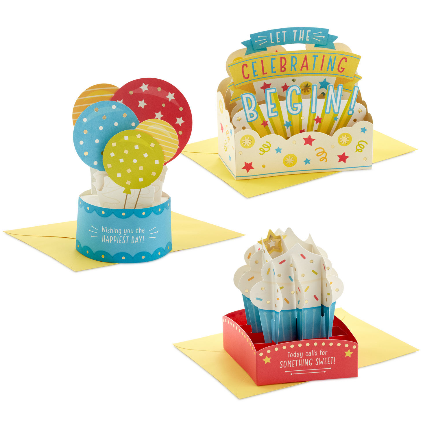 Mini Time to Celebrate Pop-Up All-Occasion Cards, Pack of 3, , large image number 1