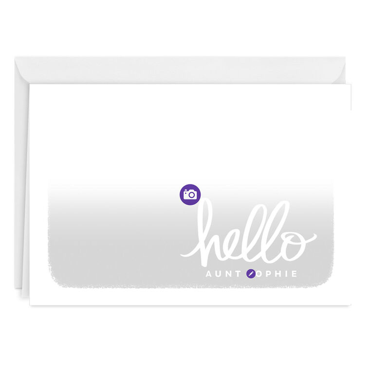 Hello Horizontal Custom Thinking of You Card, , large image number 3