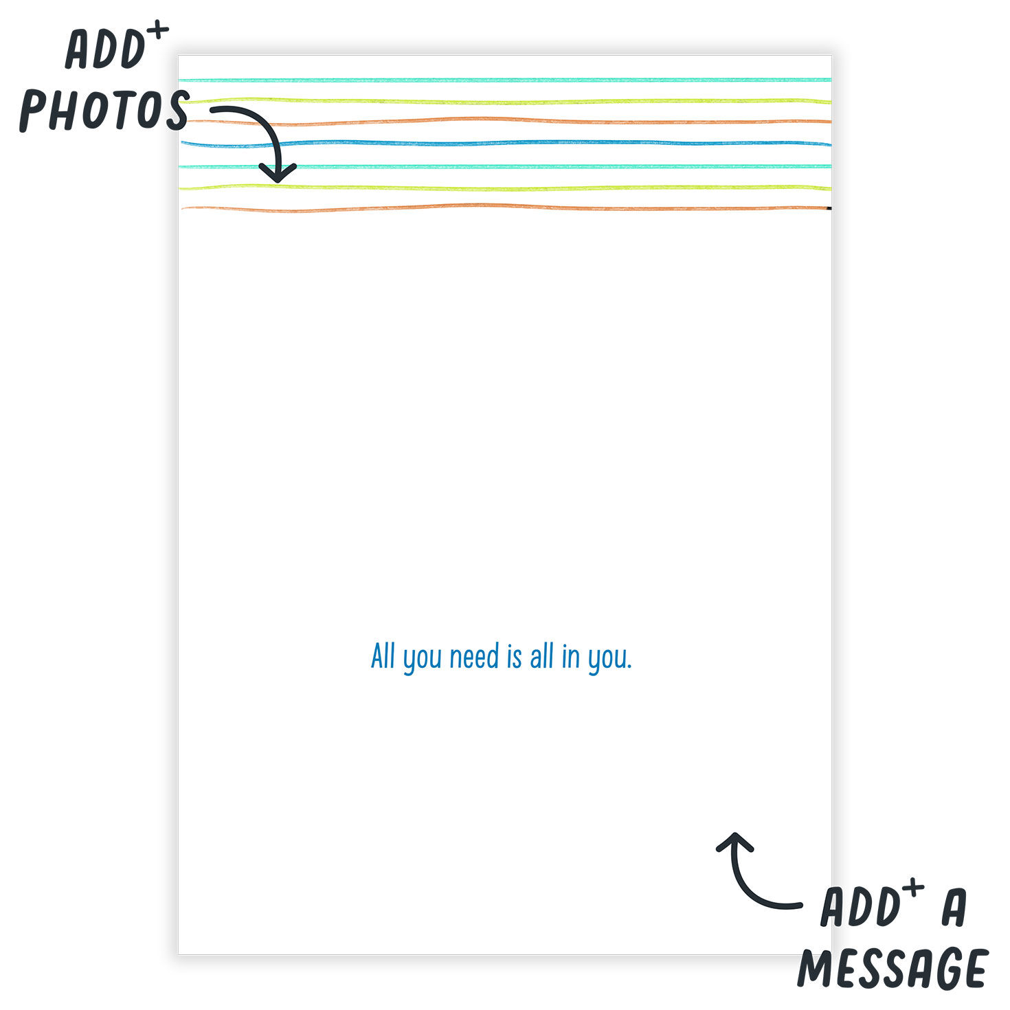 Personalized Rainbow Designs Encouragement Photo Card  image number 3