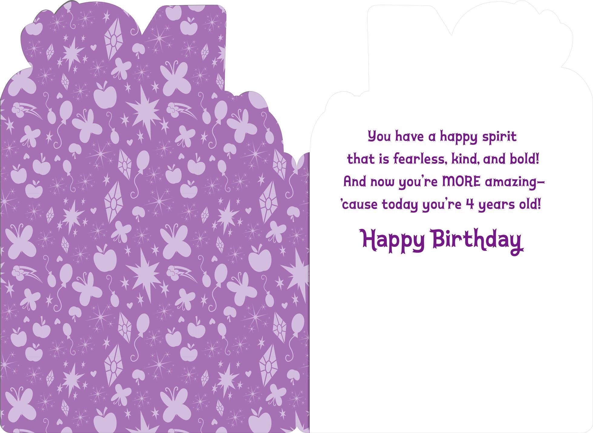 My Little Pony® Happy Spirit Musical 4th Birthday Card