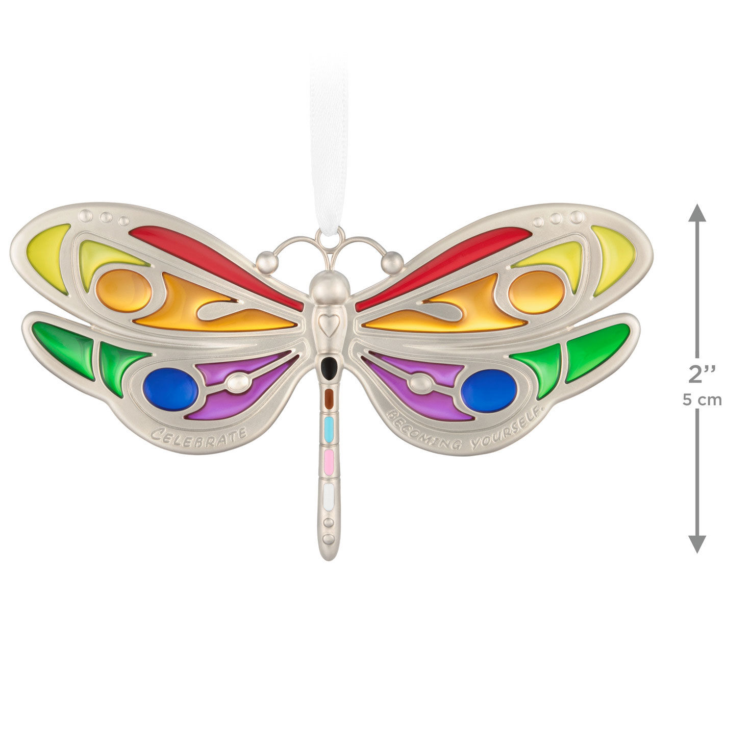 Rainbow Dragonfly Keepsake Ornament measurement image number 3