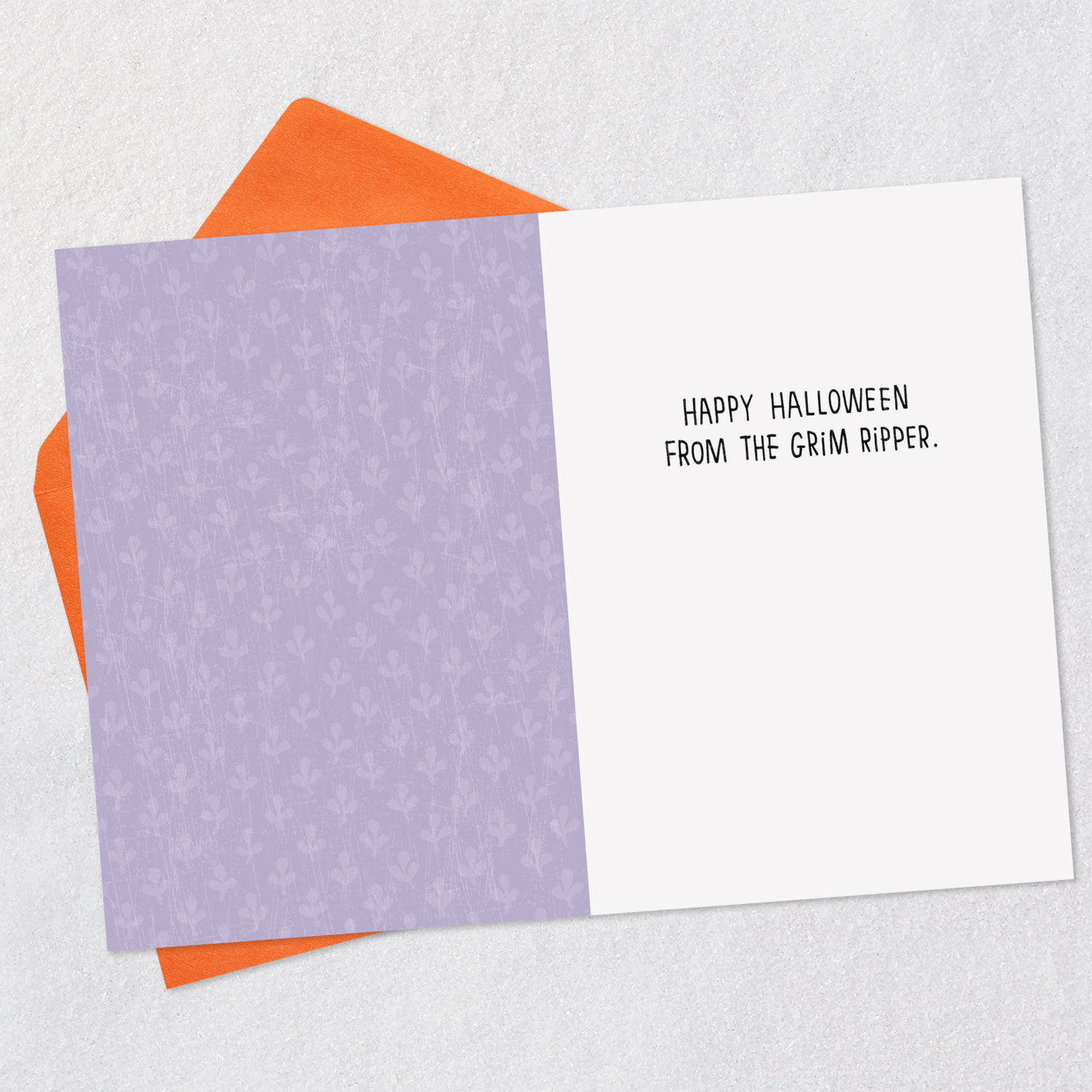 Grim Reaper With Gas Funny Halloween Card Open card with envelope image number 3