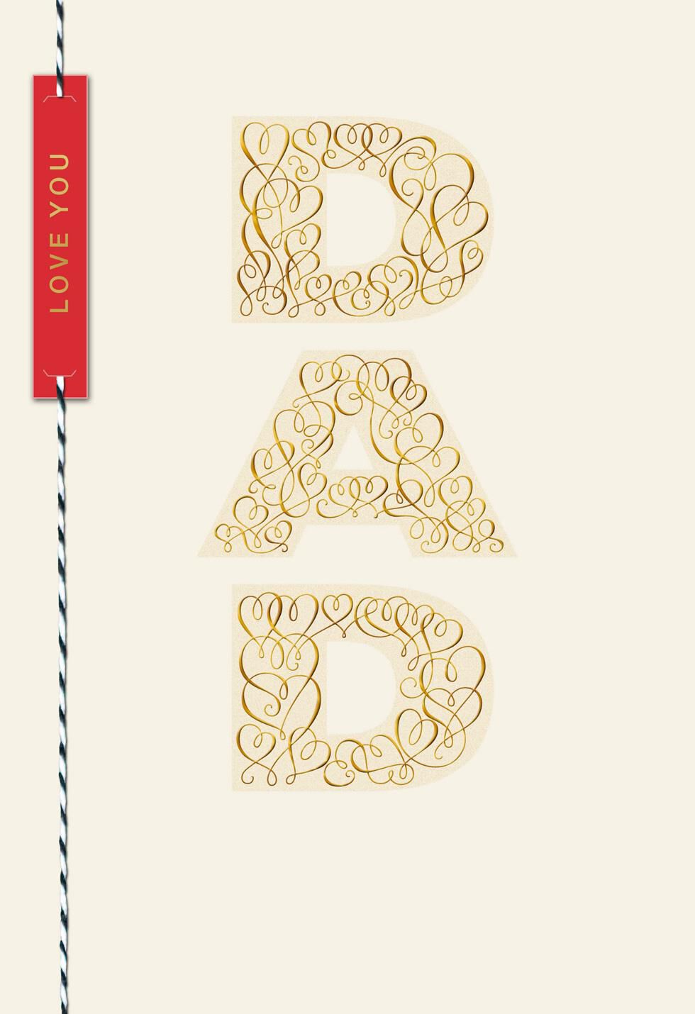 Dad Valentine's Day Card With Banner and Foil