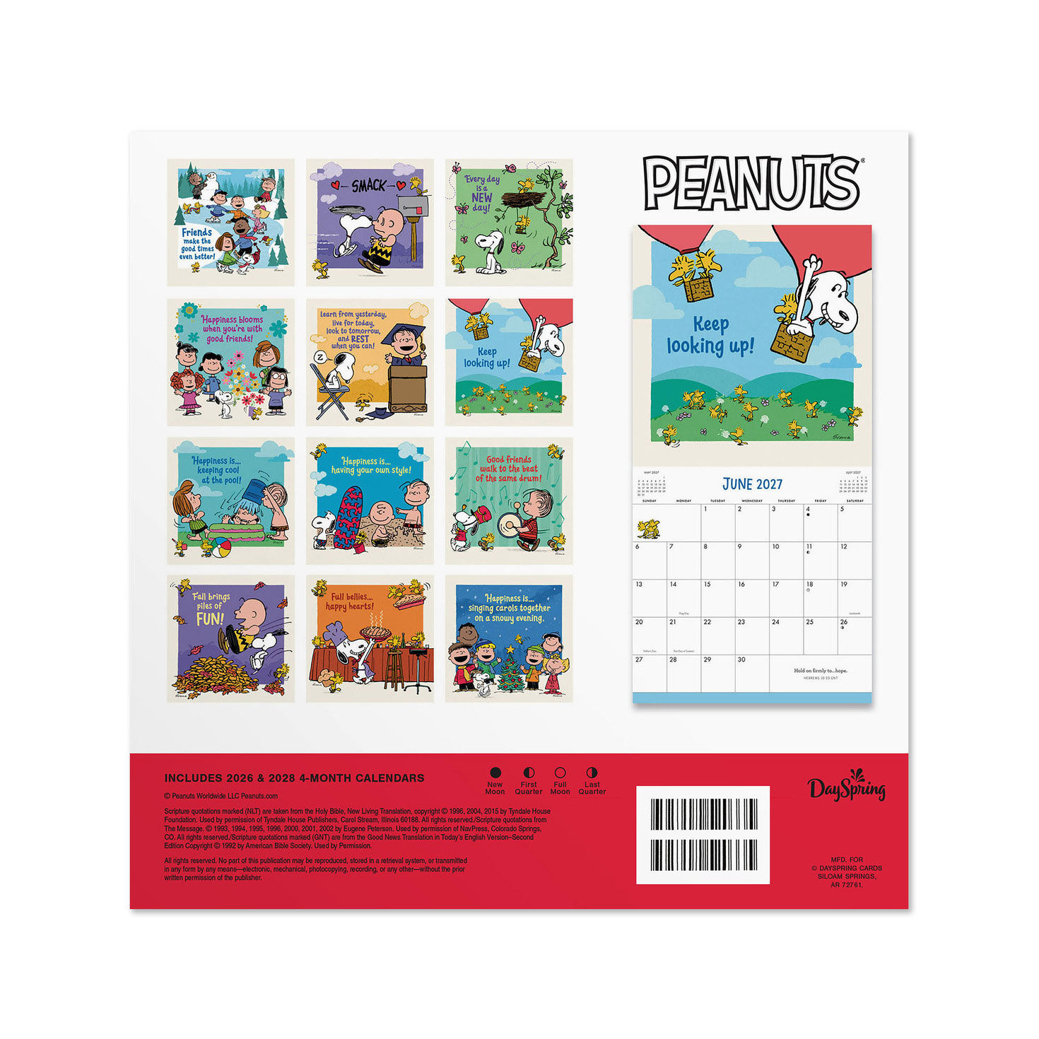Peanuts Snoopy 2027 7x7 Mini Wall Calendar Back image number 2