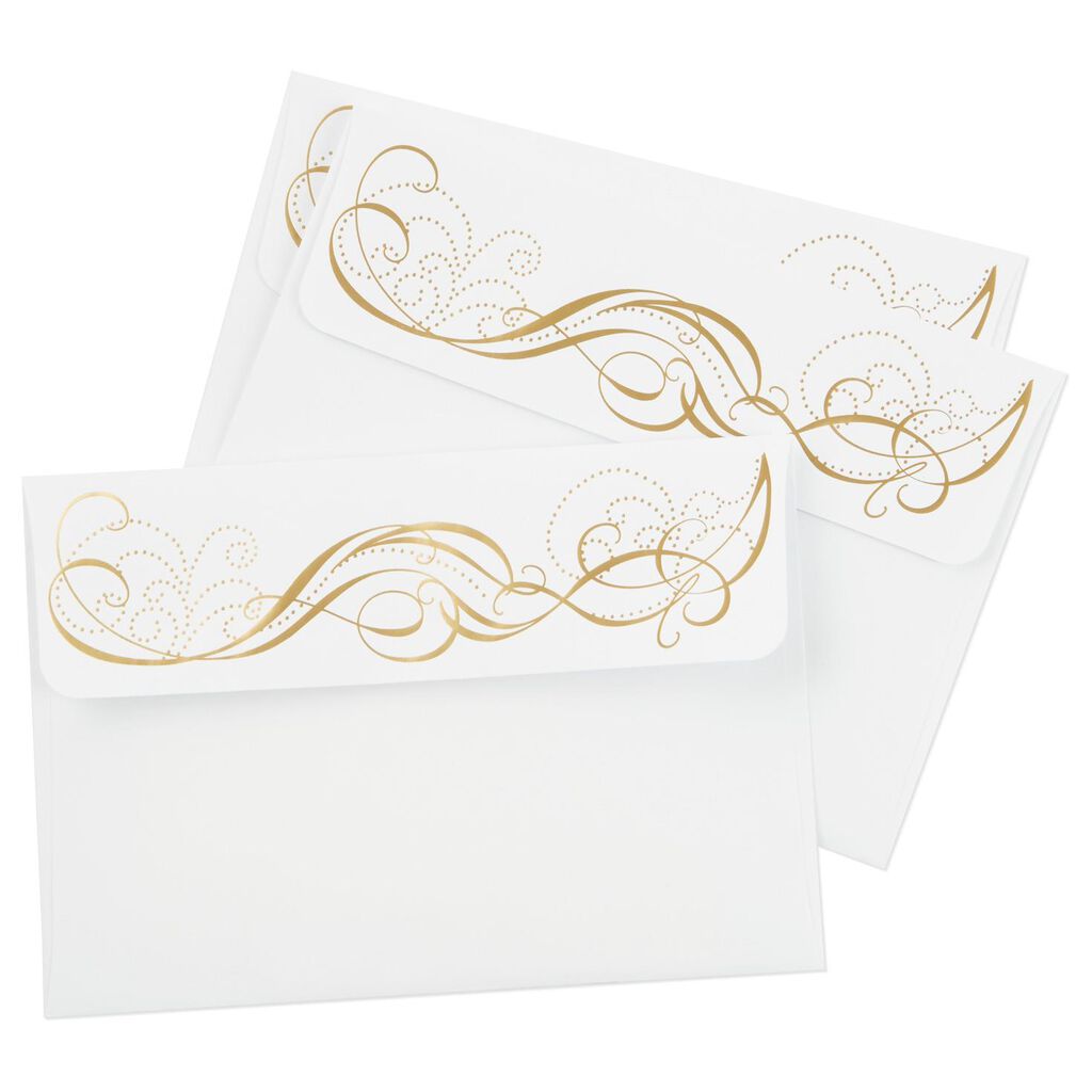 gold swirl foil designed envelopes pack of 8 designed stationery