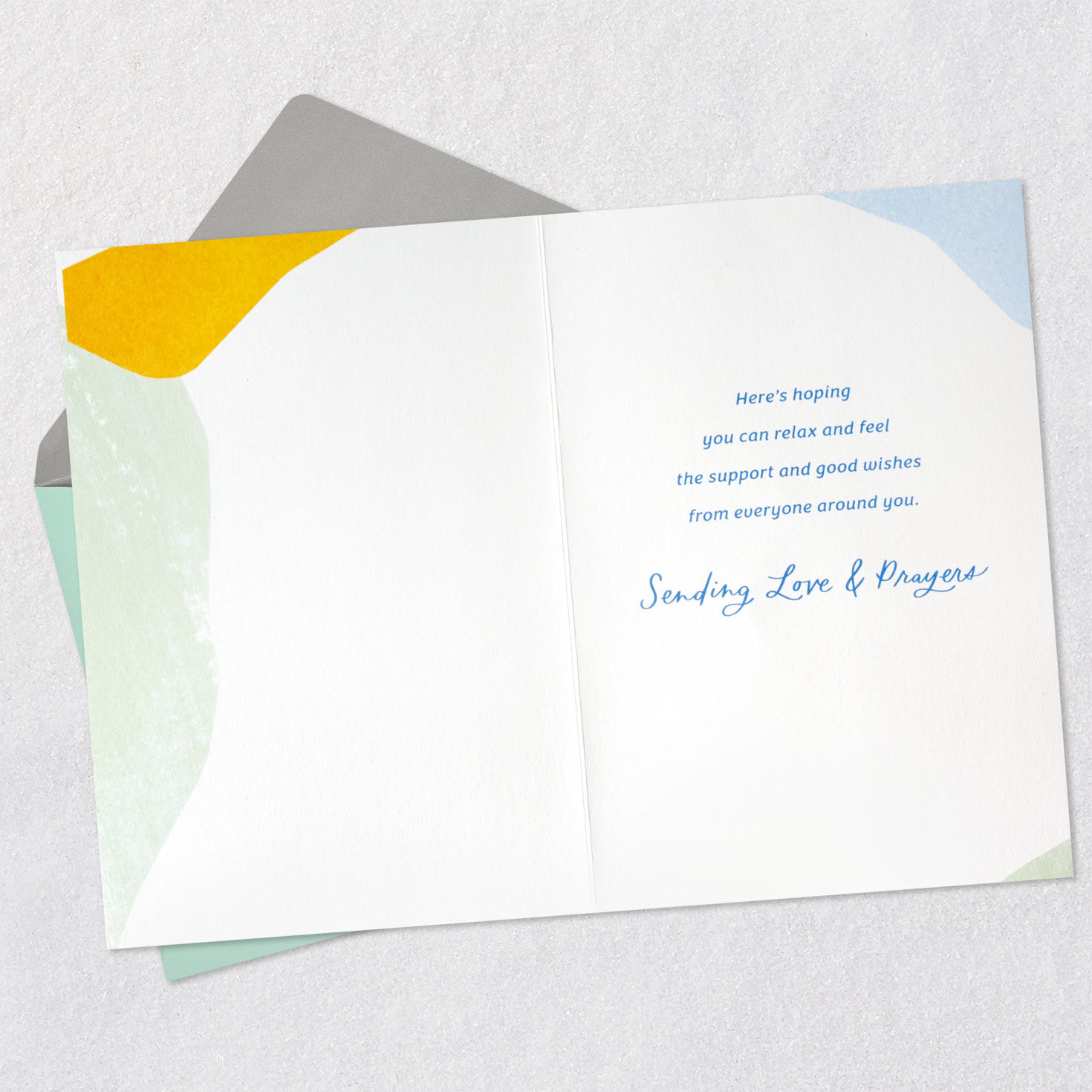 Textured Abstract Shapes Get Well Card Open card with envelope image number 3