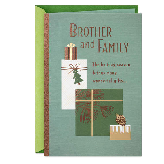 Many Wonderful Gifts Christmas Card for Brother and Family