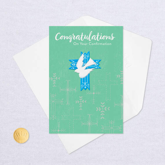 Dove and Crosses Confirmation Card, , large image number 5