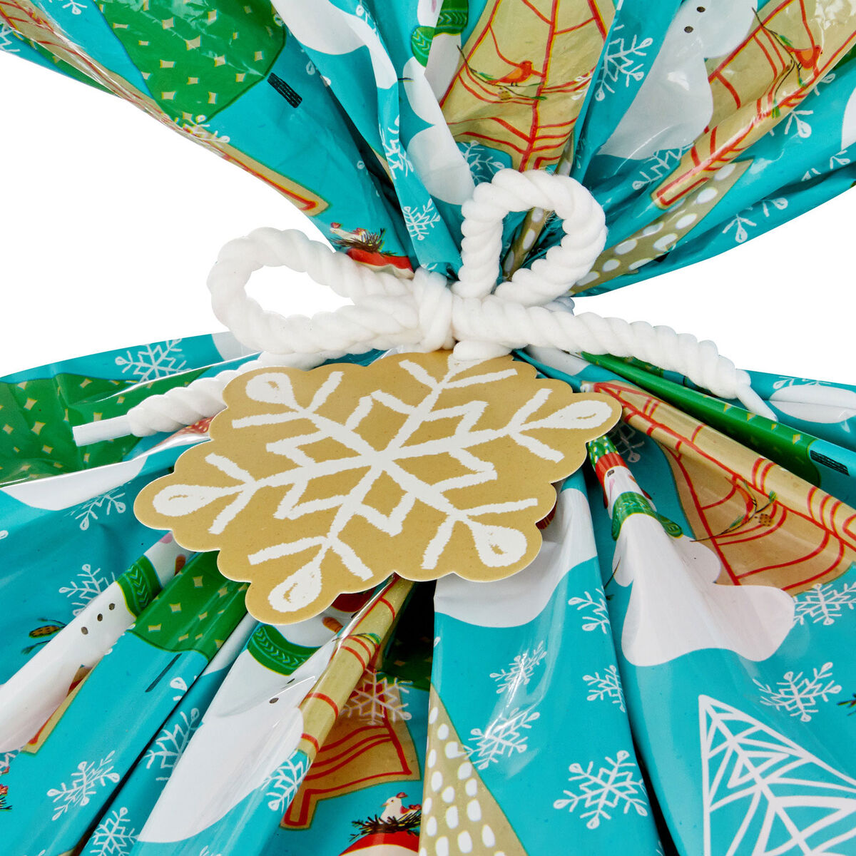 Snowmen on Blue and Snowflakes on Red 2Pack Giant Plastic Christmas
