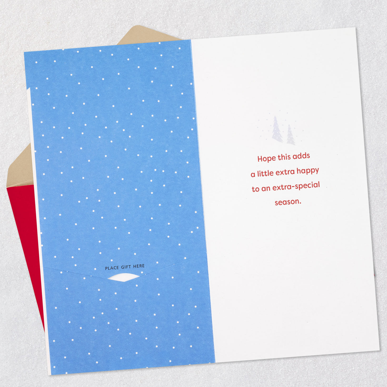 Skiing and Snowboarding Holiday Gift Card Holder Open Card with Envelope image number 4