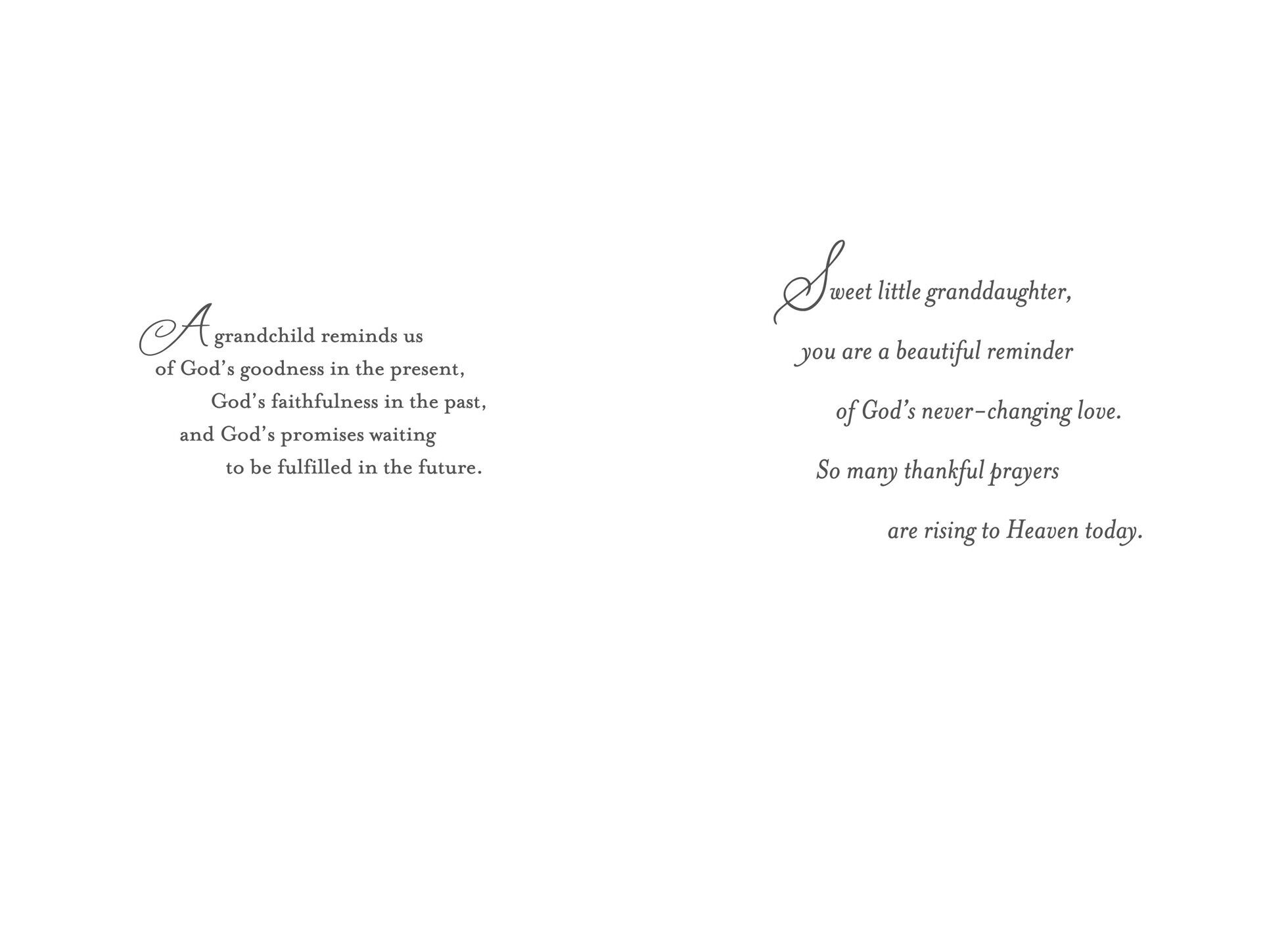 For a Special Granddaughter's Christening Card