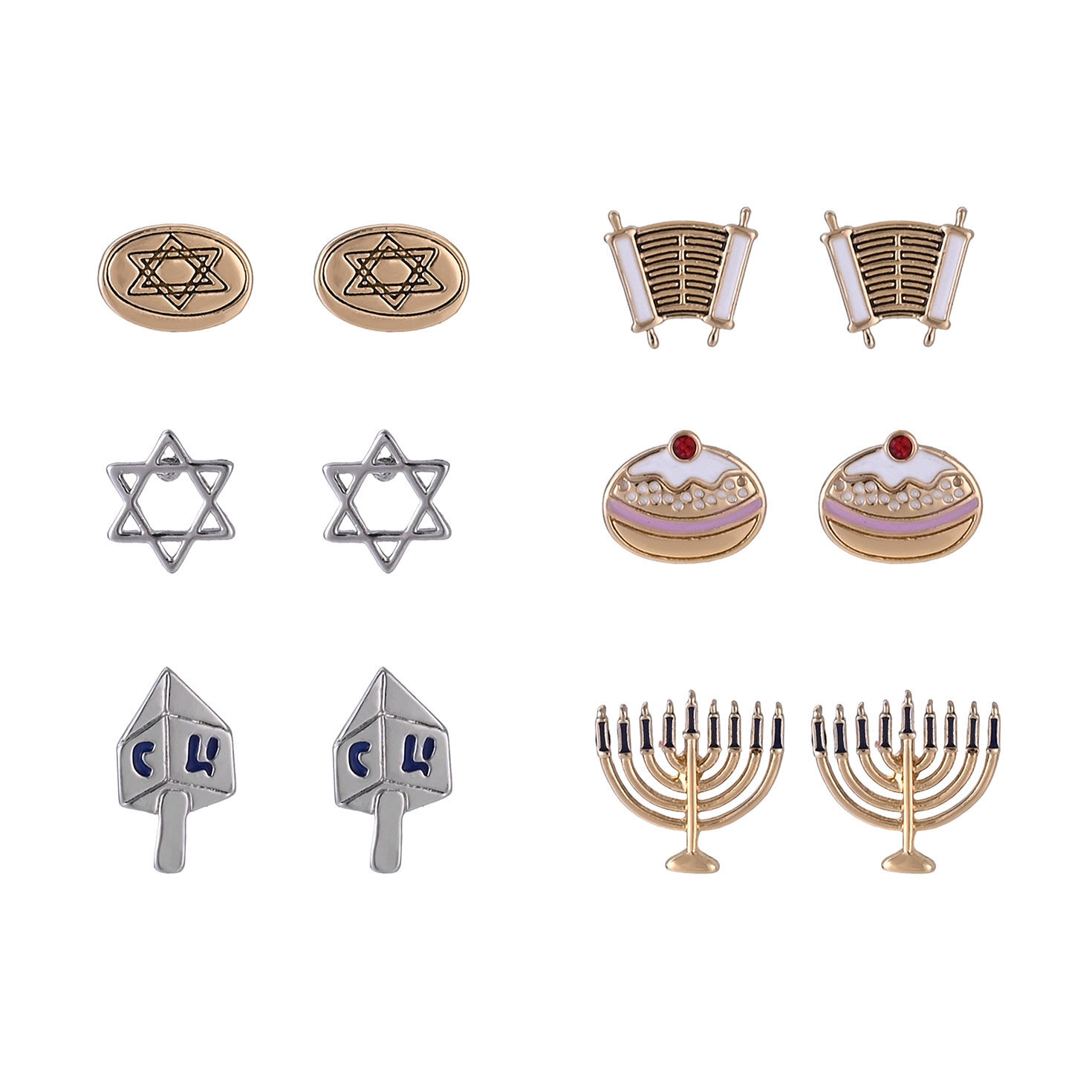 6-pair Hanukkah Earring Set front image number 3