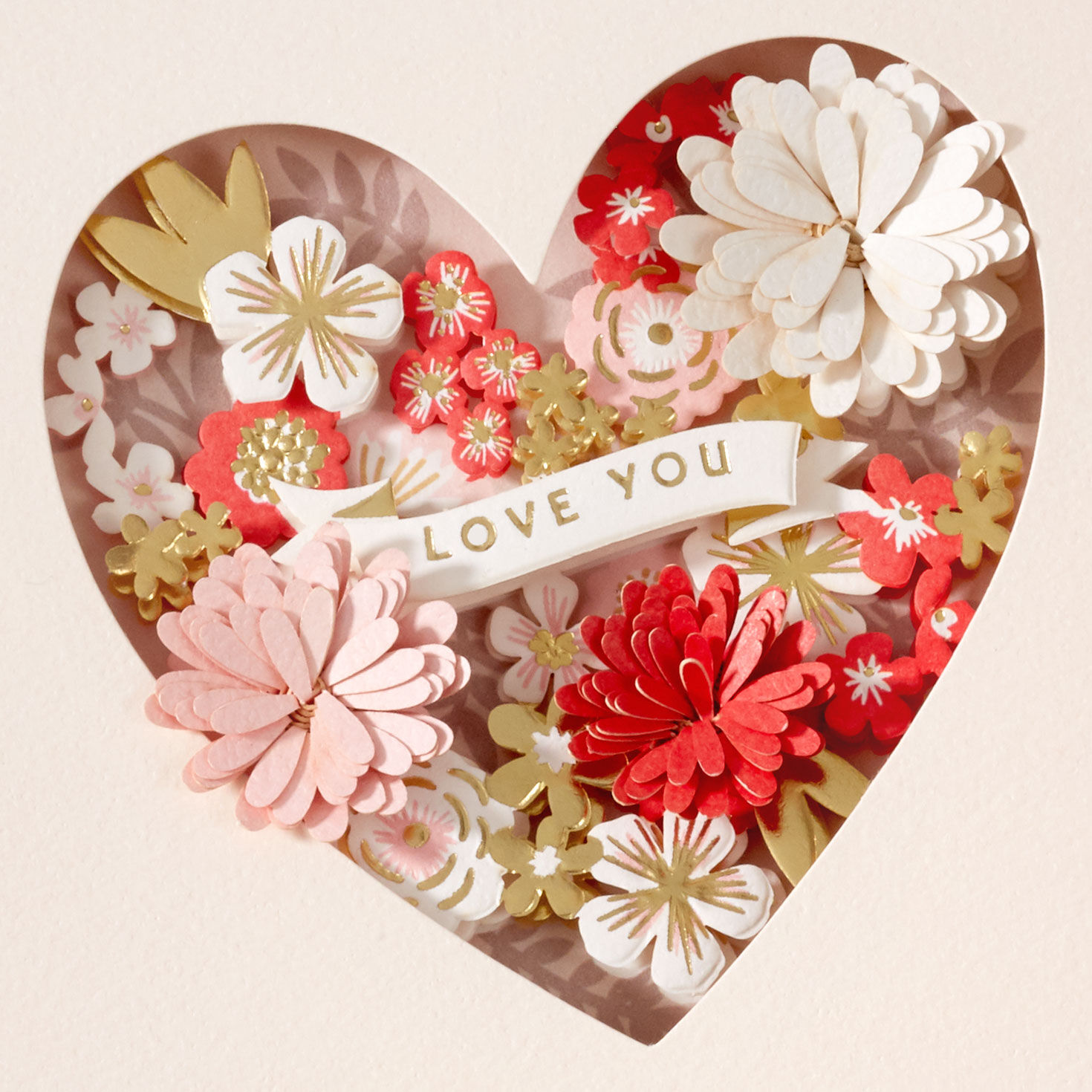 Heart and Flowers Love Valentine's Day Card Card Front Detail image number 4