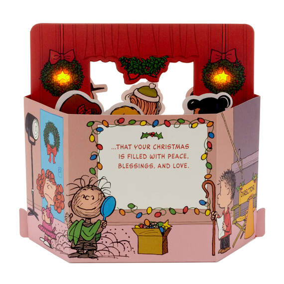 Peanuts® Merry Little Wish 3D Pop-Up Christmas Card With Sound and Light, , large image number 2
