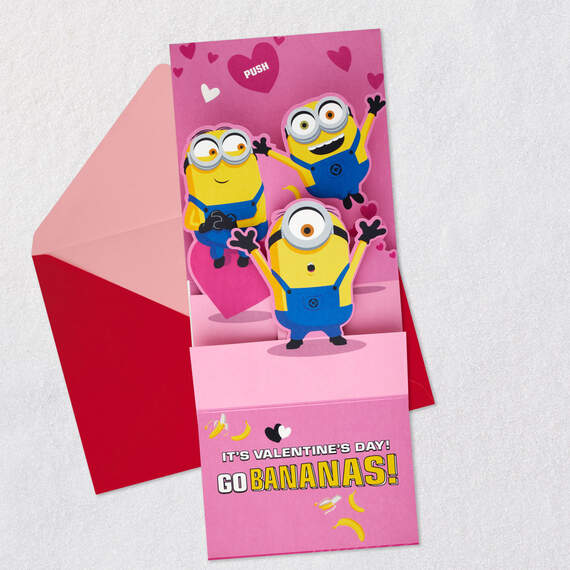 Minions Go Bananas Funny Pop-Up Valentine's Day Card With Sound, , large image number 3